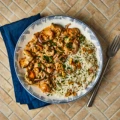 Smoked paprika Stroganoff with herb pilaf